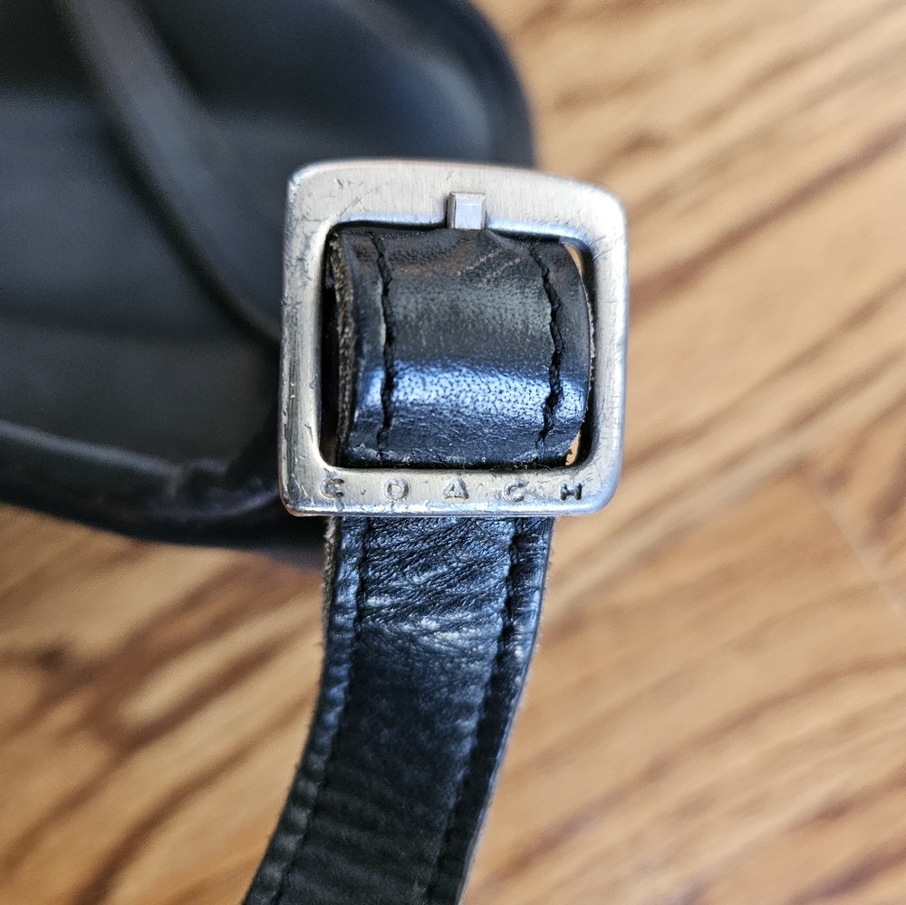 COACH Vintage look Black Leather Crossbody 9135 Slim Flap Saddle
